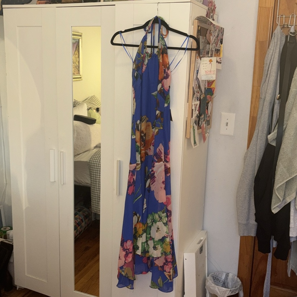 NWT Taylor Royal Blue Floral Maxi Dress - Picture 4 of 9